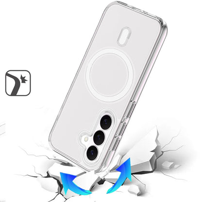 Phone Case for Samsung Galaxy S26 FE /Fan Edition Magnetic Transparent Thick 3mm Shockproof Hybrid TPU Durable Camera Protection Anti-Slip Clear Armor Cover Clear