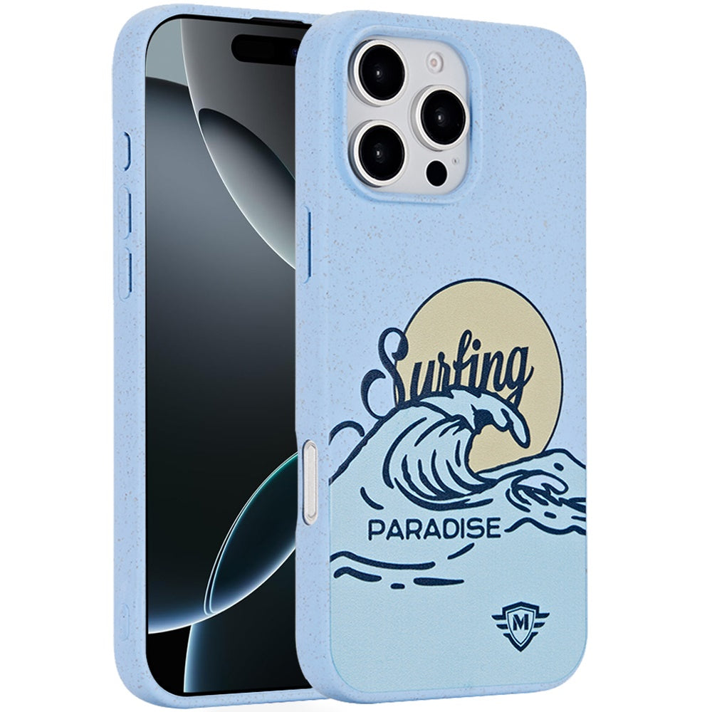 For Apple iPhone 16 (6.1") Eco Friendly Bio-Degradable Design Hybrid Cases Slim Fit Soft TPU Drop Protection Rubber printed Case Cover