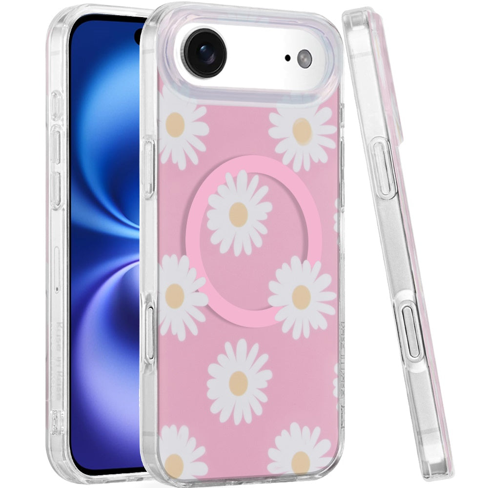 For Apple iPhone 17E /16E Stylish Pattern Fashion IMD Printed Design TPU Double Layer Slim Shockproof with Magnetic Back Case Cover