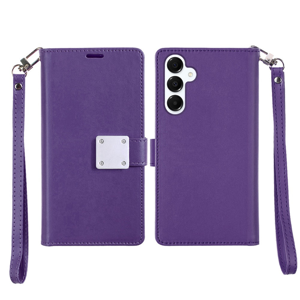 For Samsung Galaxy S25 /S24 Wallet Cases PU Leather with Credit Card /ID /Cash Holder Slot Dual Flip Book Pouch, Stand and Strap Case Cover
