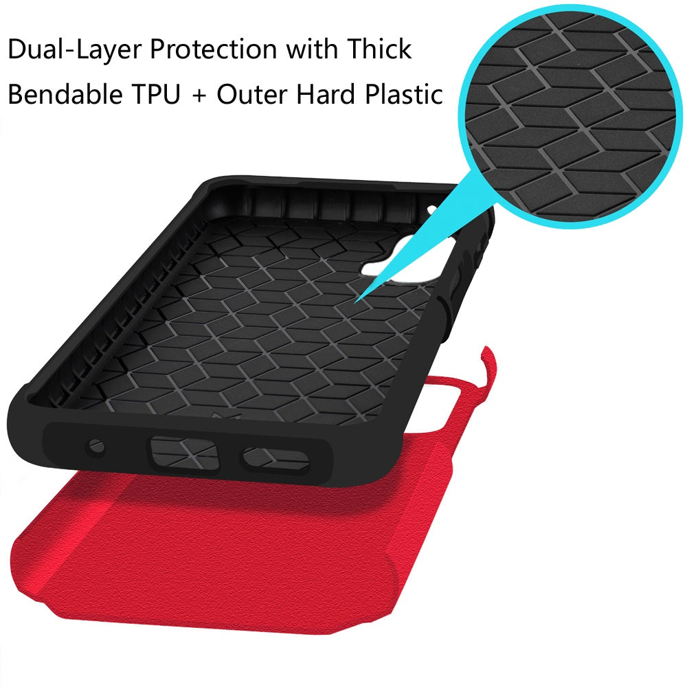 For Motorola Moto G Power 5G 2024 Fashion Graphic Design Hybrid 2in1 Tough Strong Hard PC TPU Frame, Magnet Mount Friendly, Shockproof Protection Case Cover Red