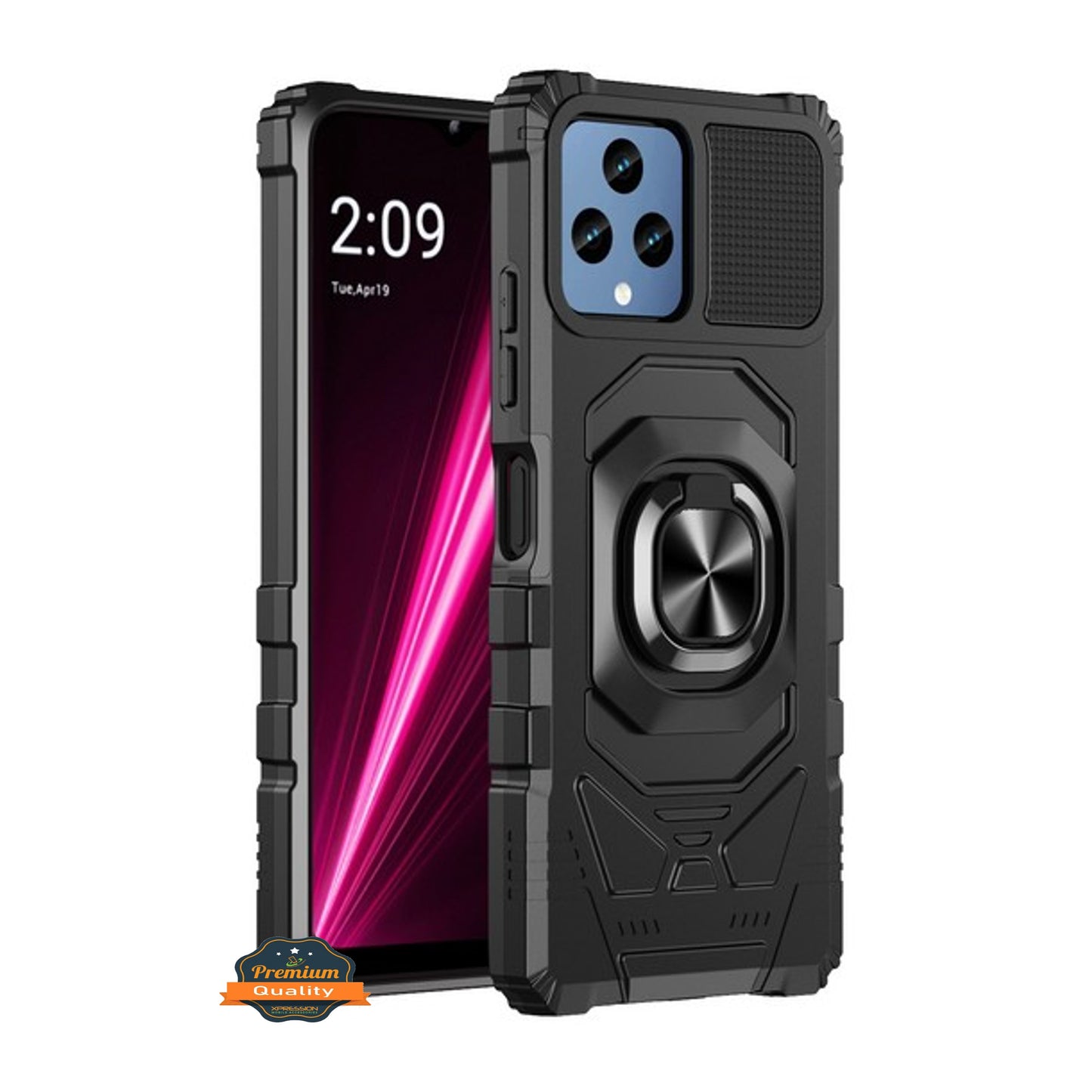 For Motorola Moto G 5G 2025 Hybrid Magnetic Car Mount Ring Kickstand Stand Holder Full-Body Armor Protective [Military Grade] Case Cover