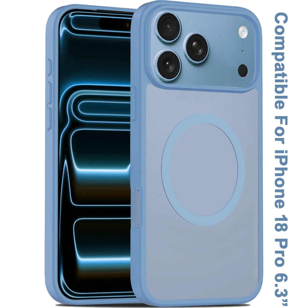 Phone Case for Apple iPhone 18 Pro Magnetic Matte Hybrid Shockproof Smooth Grip Durable Camera Protection Anti-Slip Soft Touch TPU Armor Cover