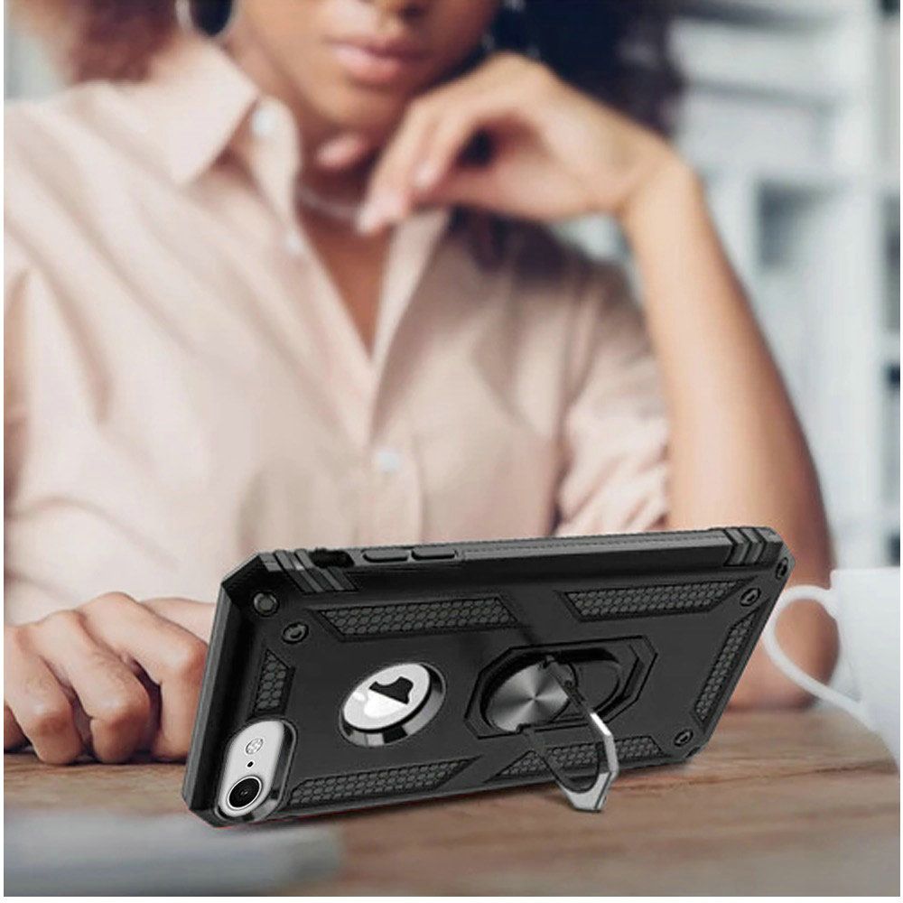 For Apple iPhone SE 3 (2022) SE/8/7 Hybrid Shockproof Durable 360 Degree Rotatable Ring Stand Holder Kickstand Fit Magnetic Car Mount Case Cover