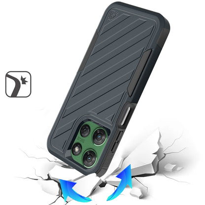For Motorola Moto G Power 5G 2025 Premium Hybrid Rugged lined Shockproof Textured 2-in-1 Non-Slip Hard PC & TPU Non Slip Tough Case Cover