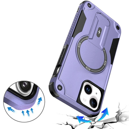 Phone Case for Apple iPhone 14 /iPhone 13 Magnetic Kickstand Rugged Shockproof Armor Grip Anti Slip Heavy Duty Protective Matte Stand Hybrid Cover Purple
