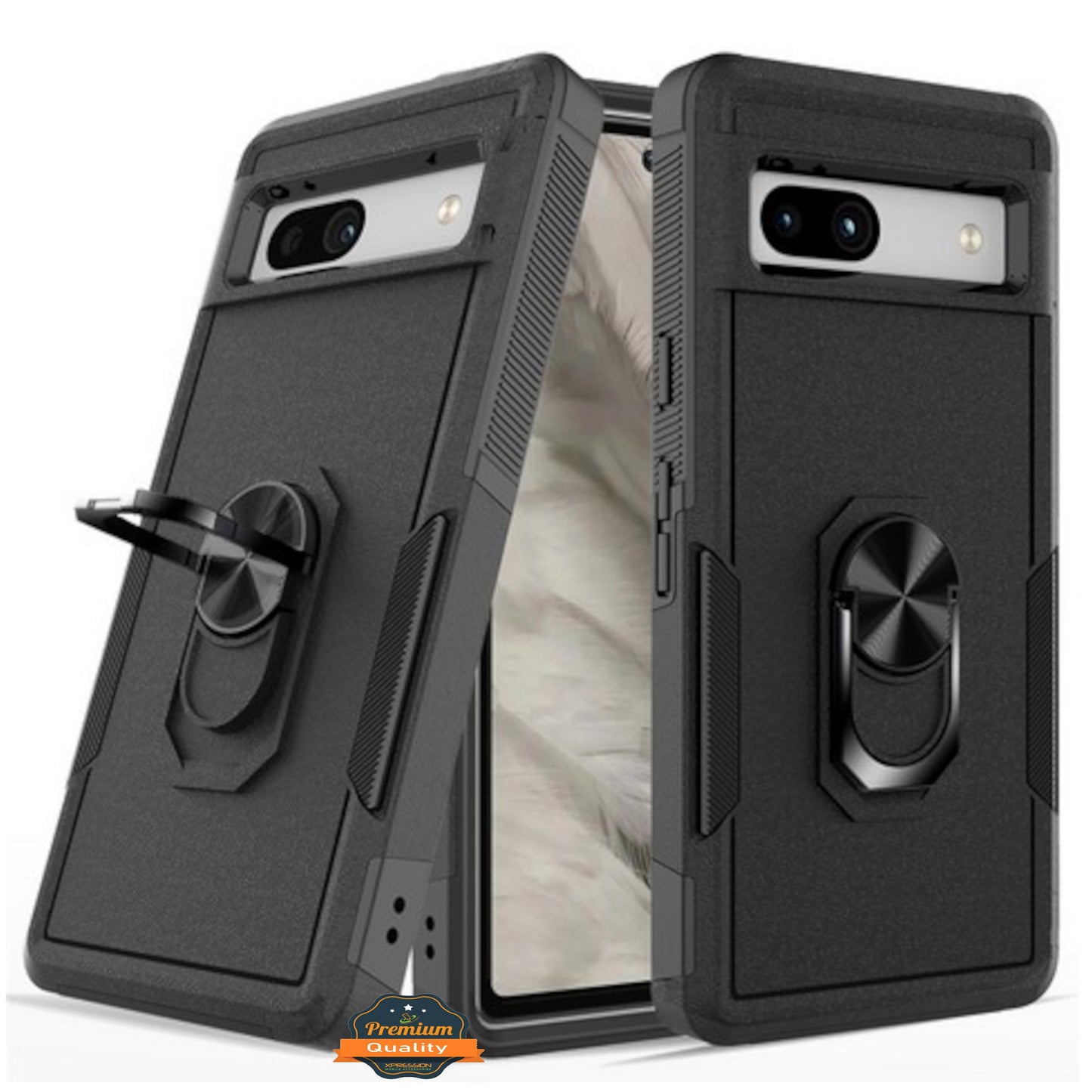 Phone Case Cover for Google Pixel 10A Heavy Duty Rugged Hybrid, Dual-Layer Shockproof Protection with Magnetic Ring Stand Holder Cover