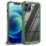 For Apple iPhone 15 (6.1") Heavy Duty Hybrid Clear back Shield Hard PC + TPU Bumper Edge Frame Shockproof Protective  Phone Case Cover