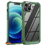 For Apple iPhone 15 Pro (6.1") Heavy Duty Hybrid Clear back Shield Hard PC + TPU Bumper Edge Frame Shockproof  Phone Case Cover