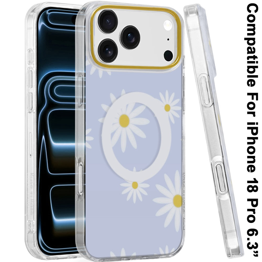 Phone Case for Apple iPhone 18 Pro/ iPhone 17 Pro Stylish Design Shockproof Magnetic Magsafe Compatible TPU IMD Print Rugged Grip Drop Protection Slim Fashion Cover