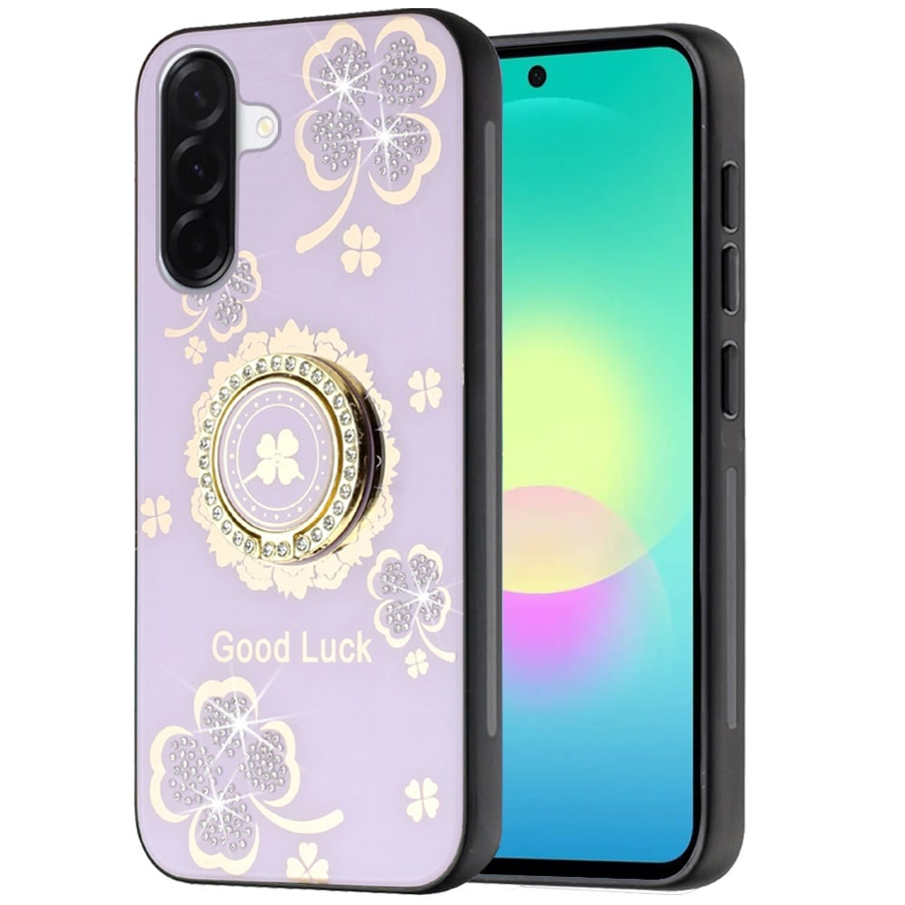 Phone Case for Samsung Galaxy A27 5G Diamond 3D Fashion Floral Glitter Engraved Luxury Bling Hybrid Shockproof Chrome Edge Protective Grip Cover