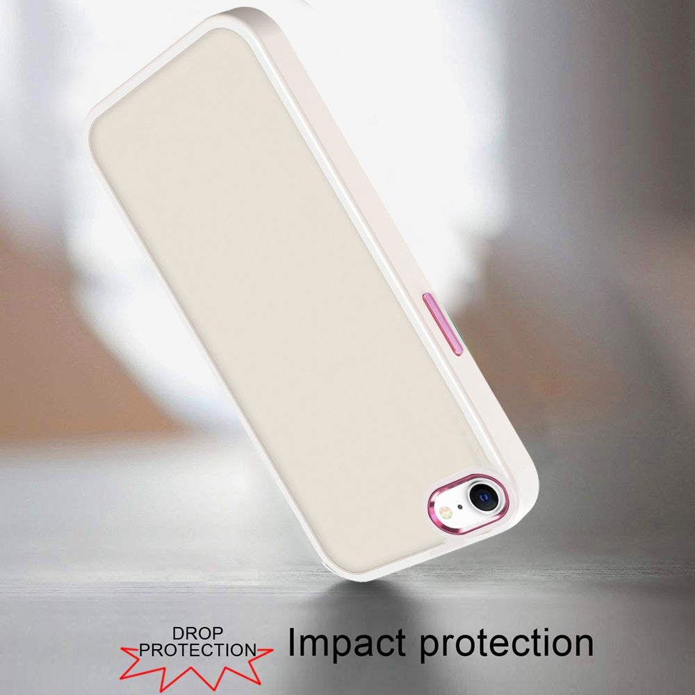 For Apple iPhone 17E /16E Slim Fit Thin Hybrid,Frosted Matte Polished Acrylic Hard PC with TPU Rubber Frame Case Cover