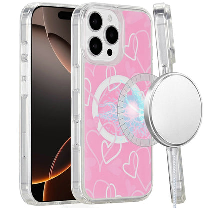 For Apple iPhone 16 Pro Max (6.9") Magsafe Case Cute Pattern Design Durable Shockproof SlimTPU Hard Back [Compatible with Magsafe] Case Cover