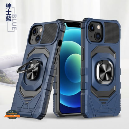 For Apple iPhone 15 Pro Max (6.7") Hybrid Magnetic Car Mount Ring Kickstand Stand Holder Protective [Military Grade]  Phone Case Cover