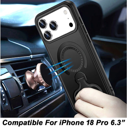 Phone Case for Apple iPhone 18 Pro Magnetic 2 Ring Stand Car Mount Friendly Shockproof Rugged Grip Armor Dual Ring Kickstand Heavy Duty Hybrid Cover