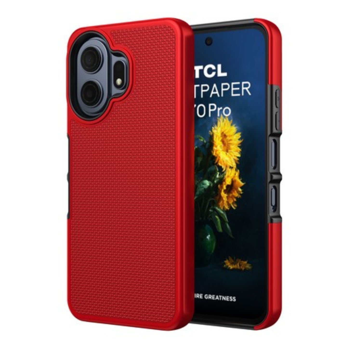 for TCL NXTPAPER 70 Pro TCL 70 Pro Dual Layer Slim & Tough Hybrid Shockproof Heavy Duty Rubber TPU Matte with Textured Rugged Shell Protection Cover
