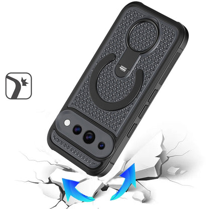 Phone Case for Google Pixel 11 /11 Pro Magnetic Honeycomb Hybrid Rugged Armor Ring Kickstand Dual Layer Shock Absorbing Hard PC Soft TPU Cover