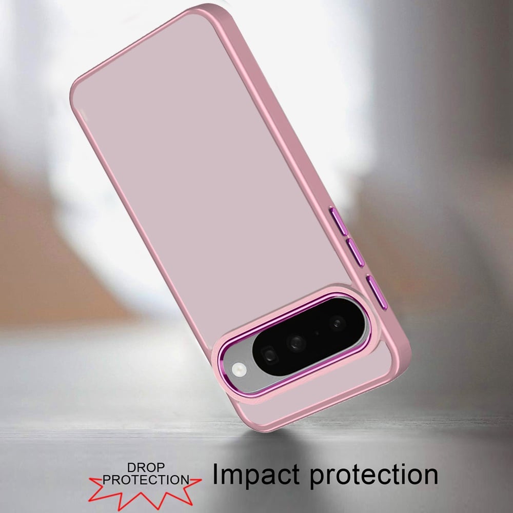 For Google Pixel 10 / 10 Pro Slim Fit Thin Hybrid,Frosted Matte Polished Acrylic Hard PC with TPU Rubber Frame Case Cover