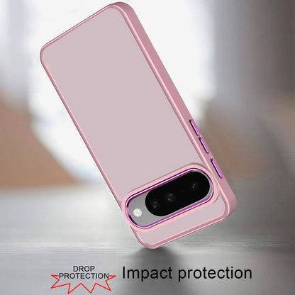 For Google Pixel 10 / 10 Pro Slim Fit Thin Hybrid,Frosted Matte Polished Acrylic Hard PC with TPU Rubber Frame Case Cover