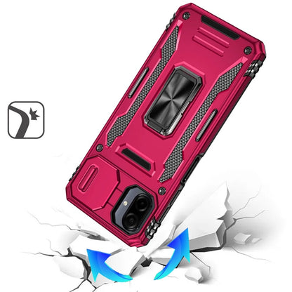 Phone Case for Samsung Galaxy A08 4G, A07 5G, A07 4G Tough Metal Ring Shockproof Sliding Camera Window Hybrid Armor Rugged Anti Slip Heavy Duty Grip Cover