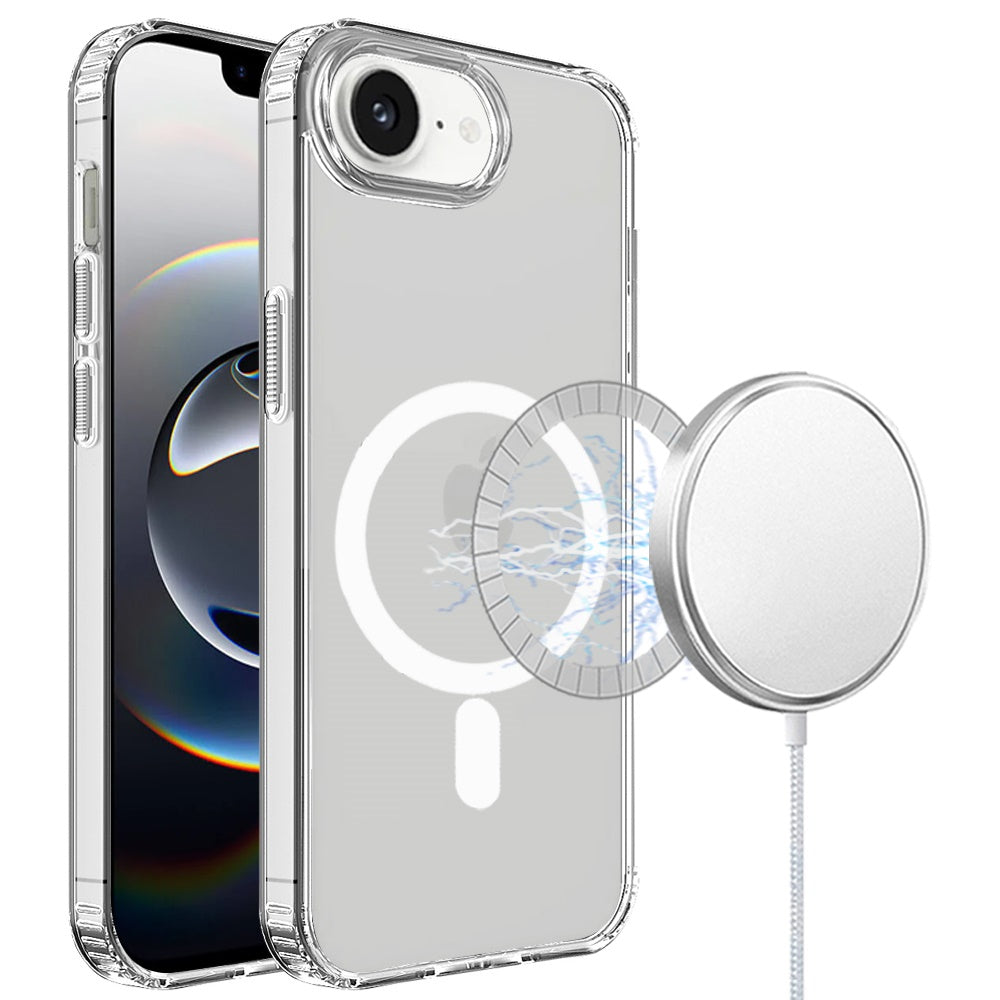 For Apple iPhone 17E /16E Classic Hybrid True Transparent Shockproof Back Magnetic Case Compatible with MagSafe Case Cover Clear