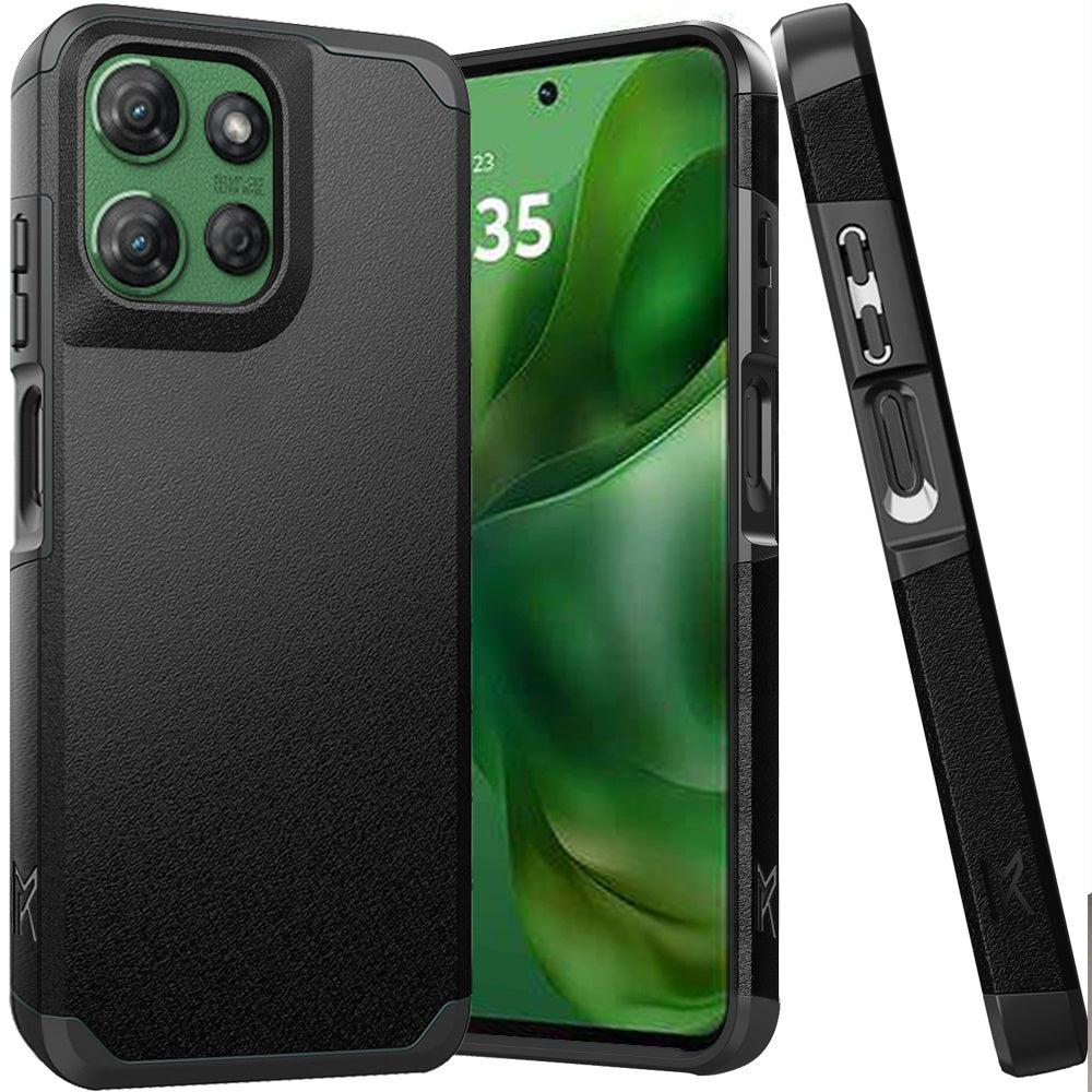 For Motorola Moto G Stylus 5G 2025 Premium Slim Tough 2in1 Hybrid Case Dual-Layer PC TPU Rubber Armor with Shockproof Protection Case Cover Black
