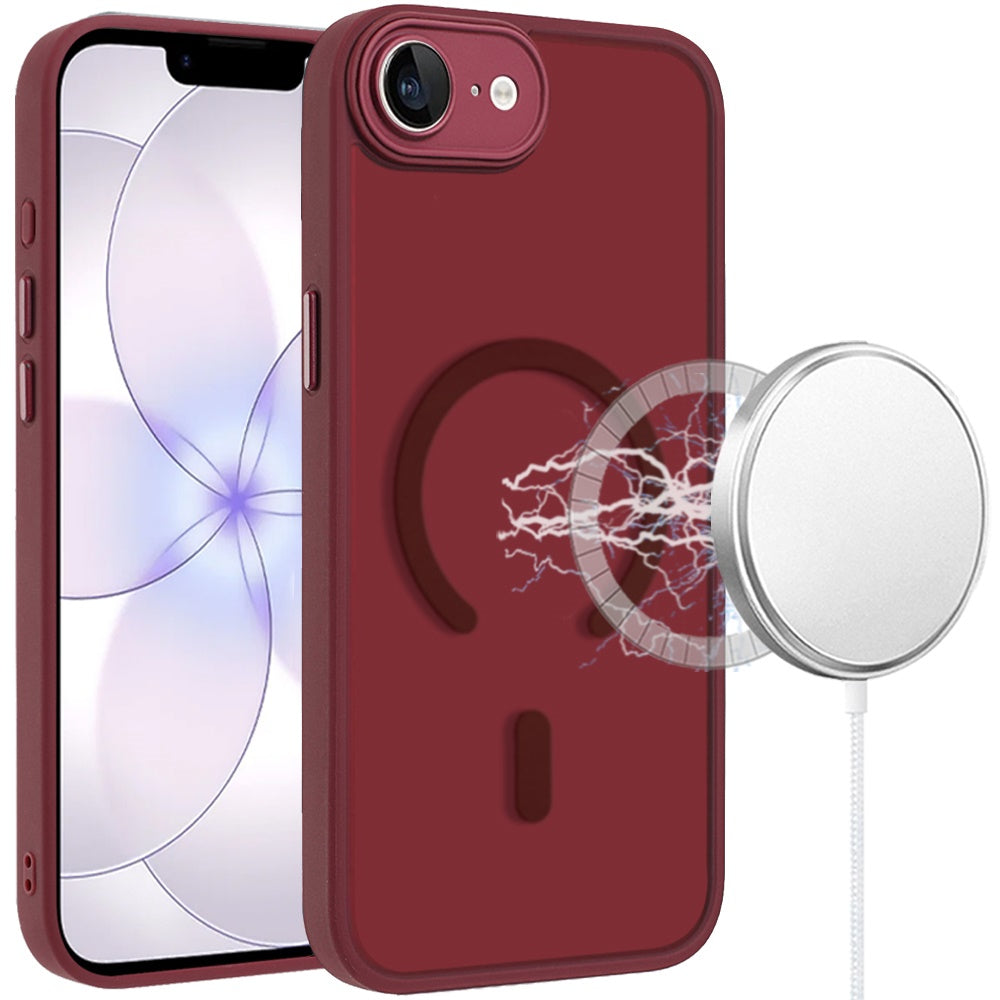 Phone Case for Apple iPhone 17E /16E Matte Frosted Magnetic Back Hybrid Hard PC Soft TPU Camera Protection Slim Shock Absorbing Anti Fingerprint Cover