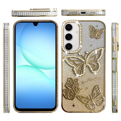 Phone Case for Samsung Galaxy A17 5G Butterfly Freedom Shimmer Glitter Thick TPU Shockproof Anti Slip Durable Protective Design Cover