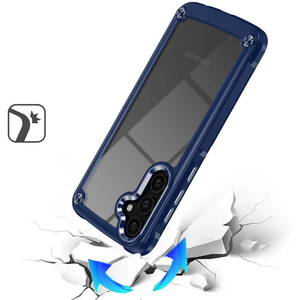 Transparent Hybrid Metal Button Camera Edge Shockproof Bumper Frame TPU Protective Slim Grip Durable