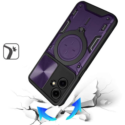 Phone Case Cover for Samsung Galaxy A07 4G Hybrid Magnetic 360° Ring Kickstand, MagSafe Compatible, Durable Full Camera Lens Protection Cover