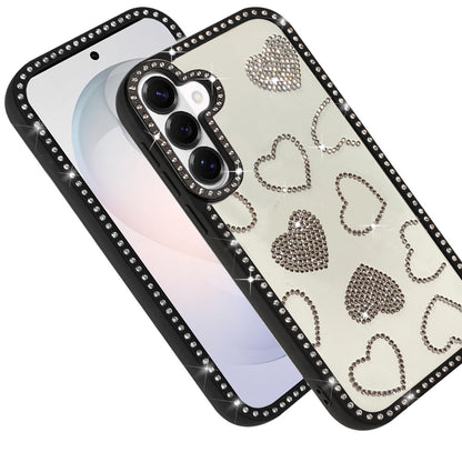 Phone Case for Samsung Galaxy S26 FE /S26 Fan Edition Spread Love Hearts Glitter Shimmer Bling Diamond Edge Shockproof Hybrid Stylish Protective Slim Grip Designer Cover