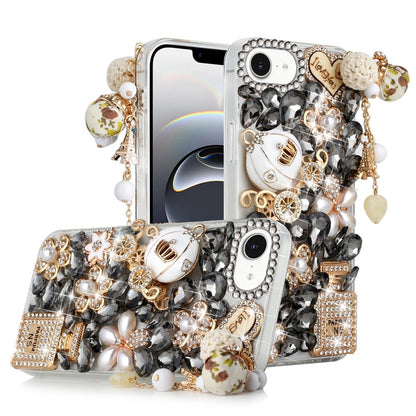 For Apple iPhone 17E /16E Bling Crystal 3D Full Diamonds Luxury Sparkle Rhinestone Hybrid Case Cover