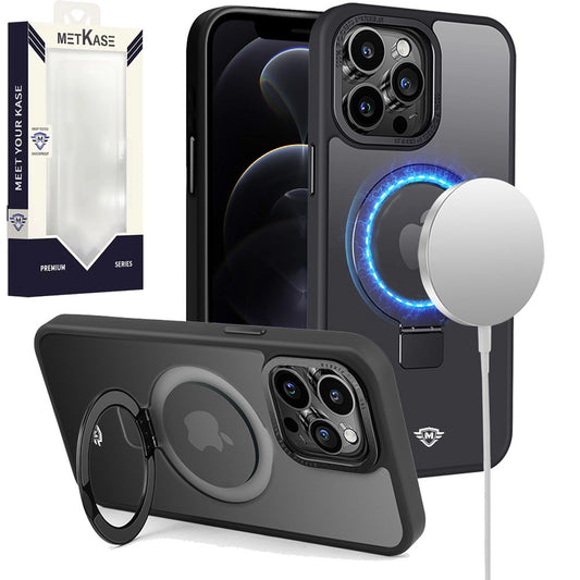 For Apple iPhone 16 Pro Max (6.9") Premium Magnetic Metal Matte Built-in Compatible with MagSafe Stand Hybrid Shock TPU Case Cover