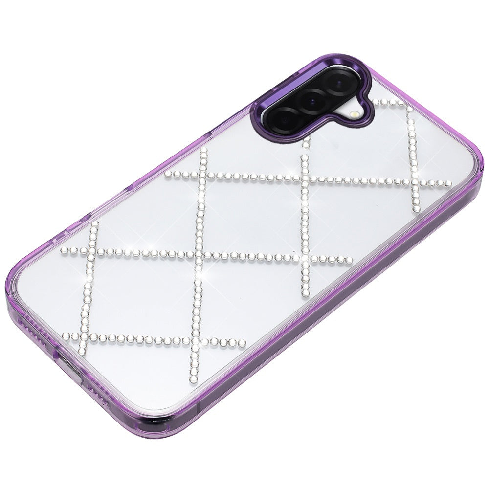 Phone Case for Samsung Galaxy A27 Gem Glitter Diamond Transparent Hard TPU Hybrid Shockproof Protective Colorful Durable Anti Scratch Grip Cover