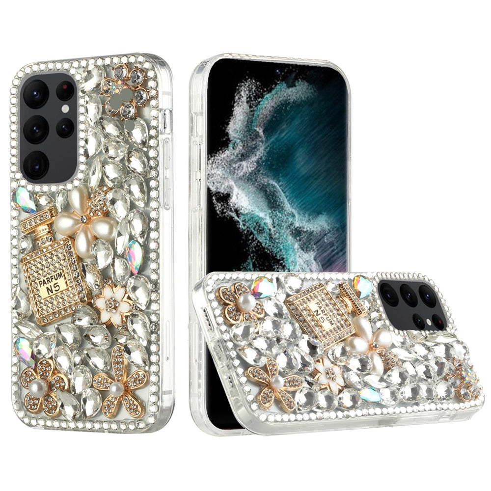 For Motorola Razr+ Plus 2024 Bling Crystal 3D Full Diamonds Luxury Sparkle Rhinestone Ornaments Fashion Hybrid Case Cover