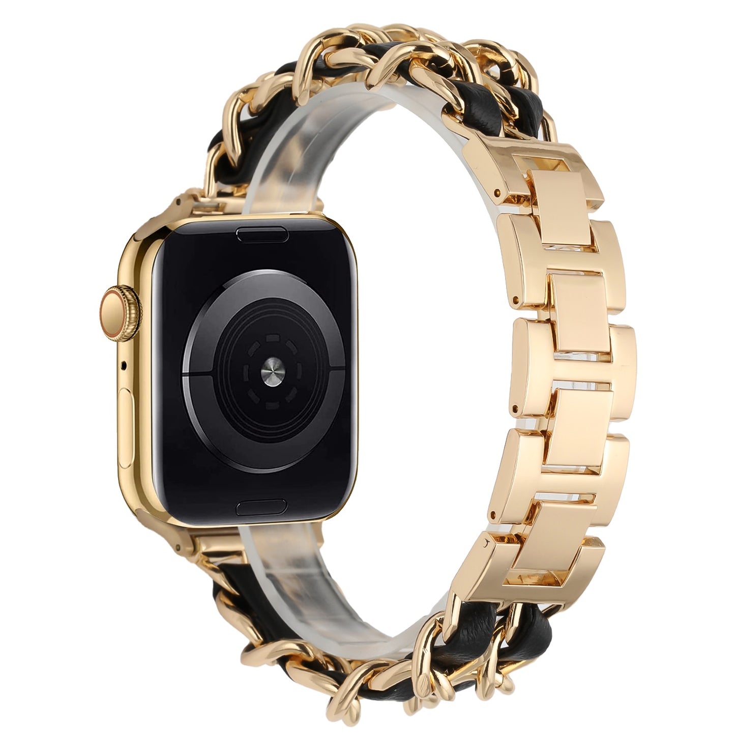 Watch Band for Apple Watch 42/44/45/46mm & Ultra 49mm, Series 4-10 & SE Zinc Alloy Leather Adjustable Strap Secure Buckle Comfortable Fit Durable Construction
