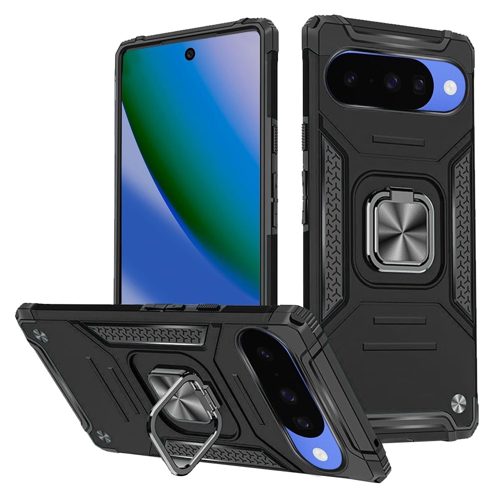 Phone Case for Google Pixel 11 / 11 Pro Magnetic Car Mount Hybrid Ring Stand Shockproof Rugged Grip Armor Heavy Duty Protective TPU Durable Cover