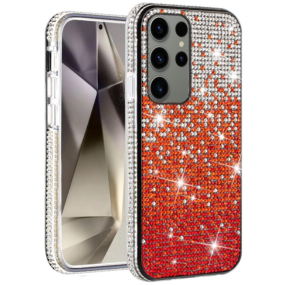 For Samsung Galaxy S25 Ultra Glitter Bling, UltraThin TPU Sparkle Diamond Rhinestone Shiny Full Crystal Stones Back Case Cover
