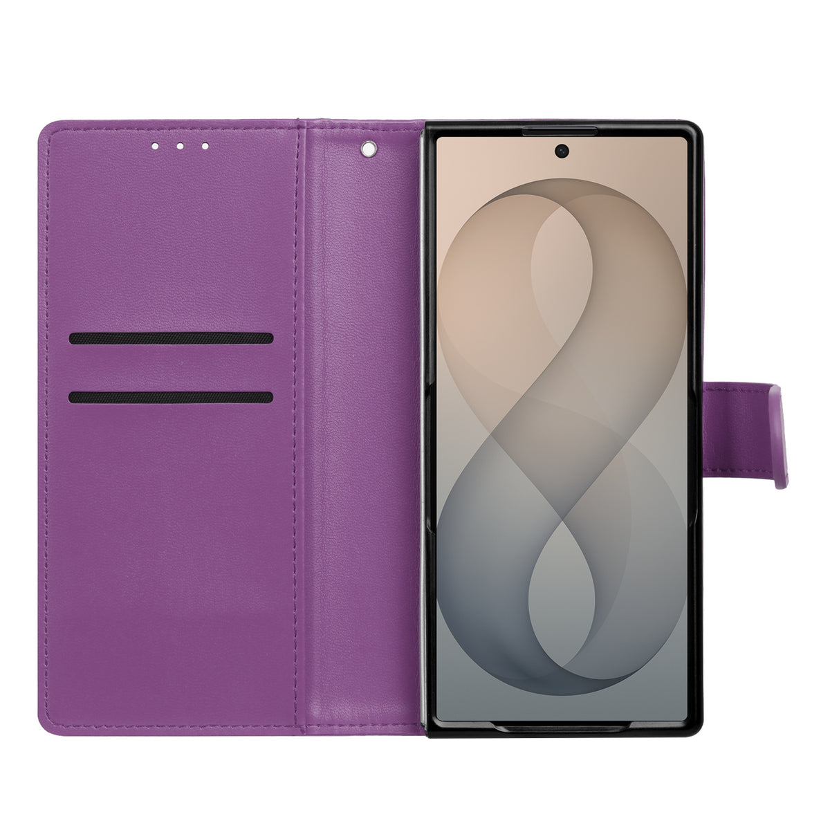 Phone Case for Samsung Galaxy Z Fold 8 Ultra Leather Wallet Folio Credit Card Holder with Magnetic Closure Wrist Strap Classic Flip Design Storage Slots Cover