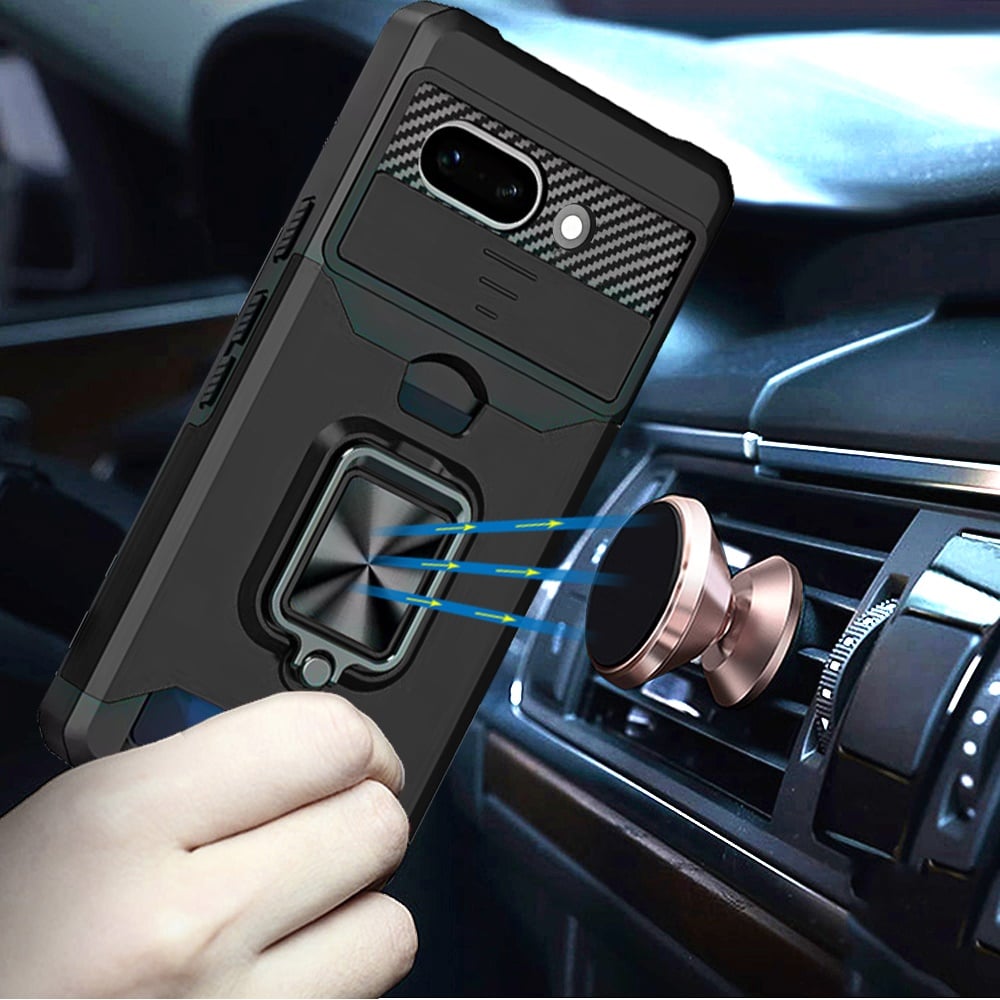 Phone Case for Apple iPhone 17E /16E Card Holder Magnetic Ring Stand Shockproof Anti Slip Wallet Grip Protective Hybrid Design Cover