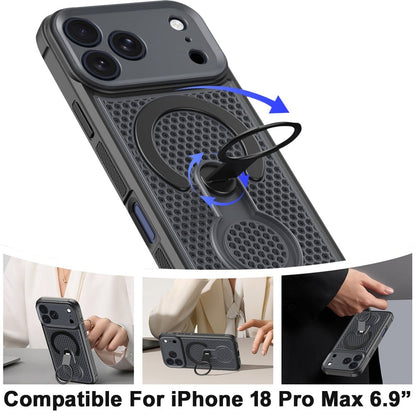 Phone Case for Apple iPhone 18 Pro Max Magnetic Honeycomb Hybrid Rugged Armor Ring Kickstand Dual Layer Shock Absorbing Hard PC Soft TPU Cover
