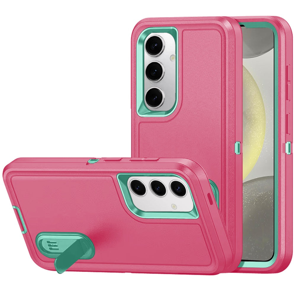 For Samsung Galaxy S25 /S24 Hybrid 3 Layers Hard 3in1 Shockproof with Kickstand Heavy Duty Hard TPU Rubber Anti-Drop Case Cover