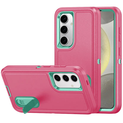 For Samsung Galaxy S25 /S24 Hybrid 3 Layers Hard 3in1 Shockproof with Kickstand Heavy Duty Hard TPU Rubber Anti-Drop Case Cover