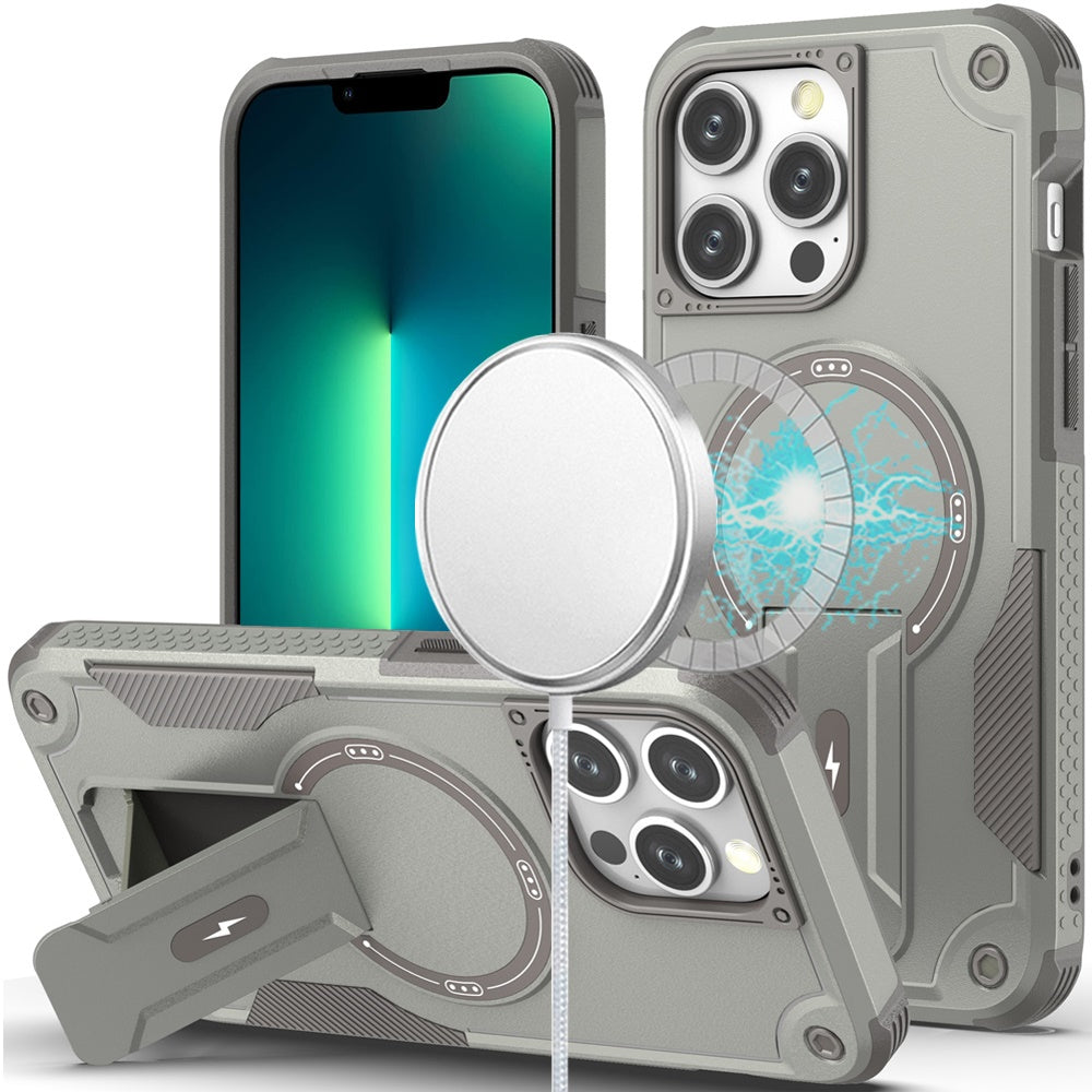 For Apple iPhone 14 Pro Max Case with Invisible Kickstand Compatible with MagSafe, Military-Grade Protection Shockproof Heavy Duty Case Cover