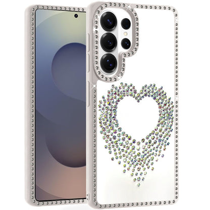 For Samsung Galaxy S26 Ultra Angel Hearts Glitter Shimmer Diamond Edge Hybrid Drop Protection Shockproof Design Compatible Case Cover