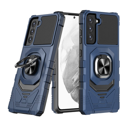For Hybrid Dual Layer with 360° Rotate Magnetic Ring Stand Holder Kickstand TPU Rugged PC Shockproof Blue Tablet Case Cover