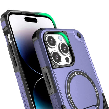 Phone Case for Apple iPhone 14 Pro Max Magnetic Kickstand Rugged Shockproof Armor Grip Anti Slip Heavy Duty Protective Matte Stand Hybrid Cover Purple