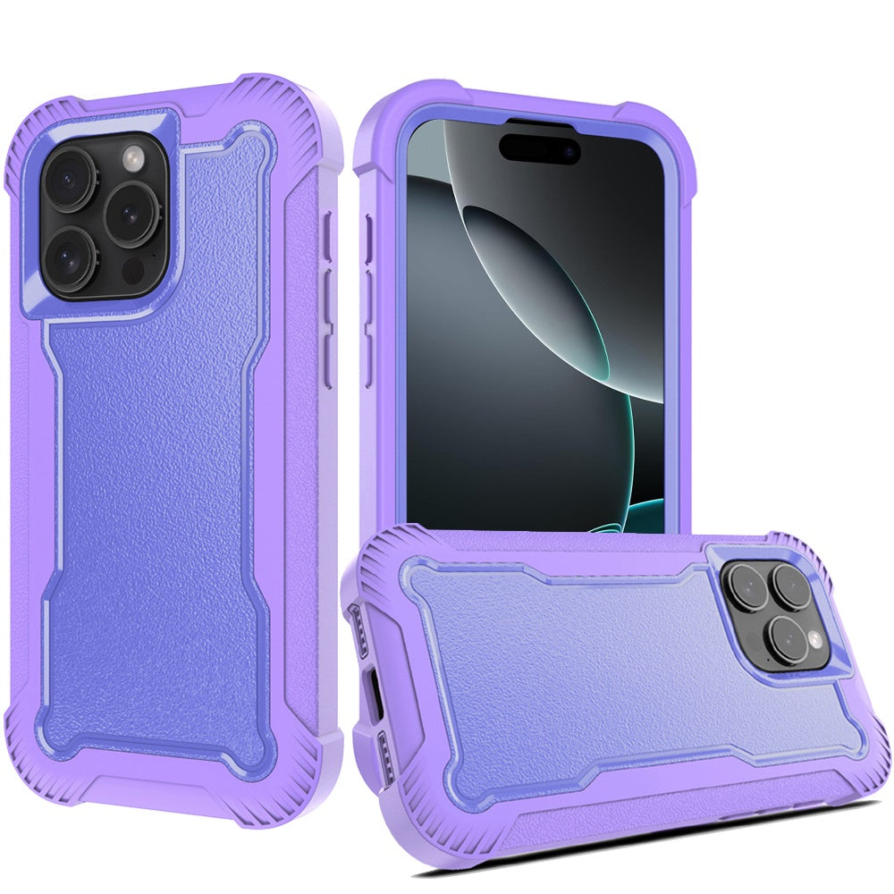 For Apple iPhone 16 Pro Tough Hybrid Case - Shockproof 3-in-1 Armor Full-Body Protection PC + TPU Rubber Bumper Frame Case Cover