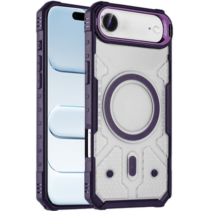 For Apple iPhone 17 AIR Transparent Tough Dotted Magnetic Case with Camera Stand & Hybrid Grip Shockproof Case Cover