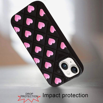 Phone Case for iPhone 15 Fashionable Silicone Textured Decorative Design Pattern Protective Rubber TPU Hybrid Protection Cover